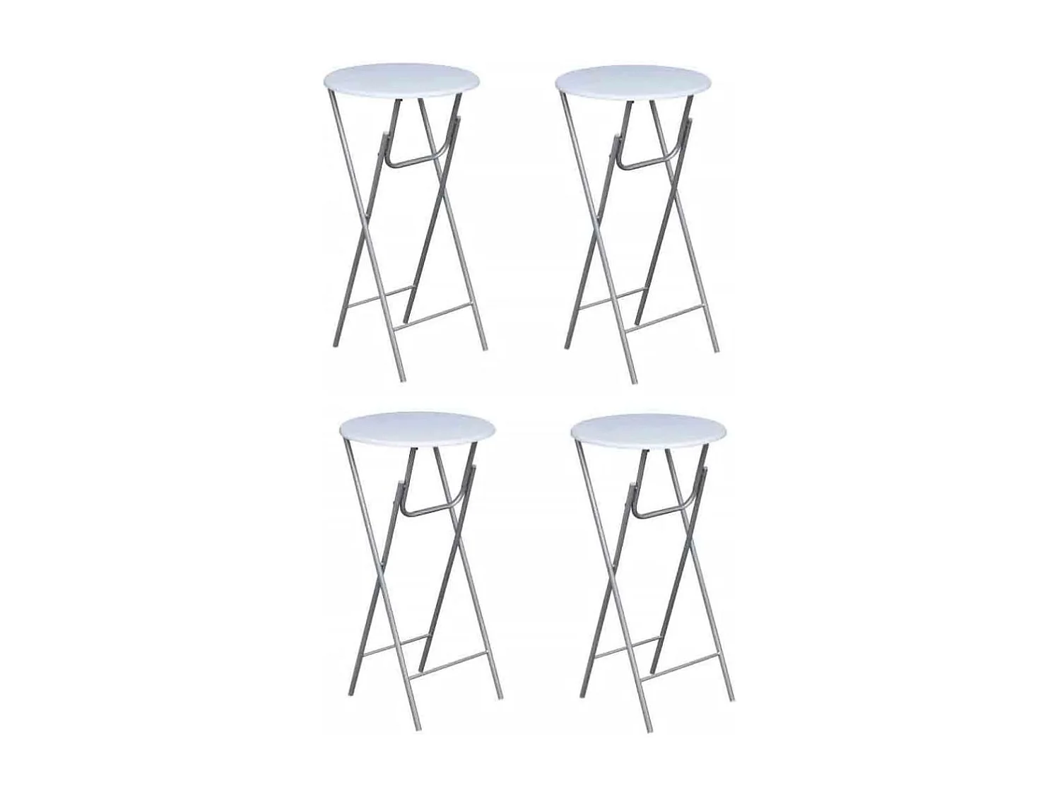 Table de bar 4 pcs avec dessus de table en MDF Blanc