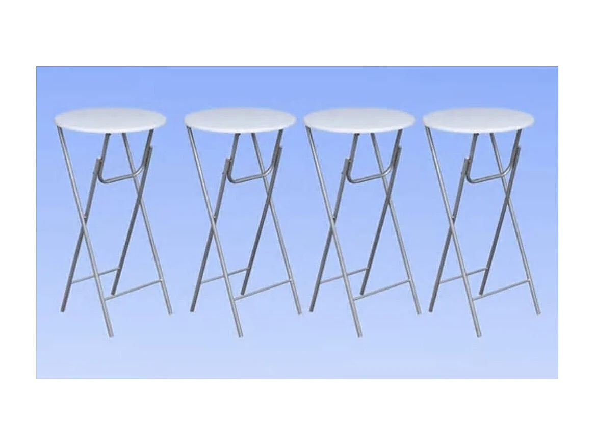 Table de bar 4 pcs avec dessus de table en MDF Blanc