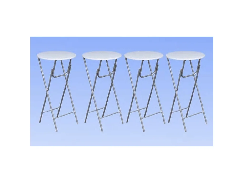 Mesas altas plegables 4 unidades MDF blancas