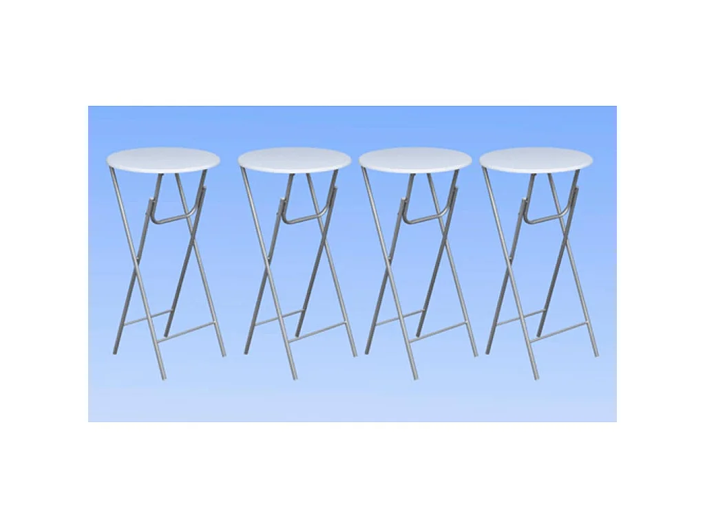 Table de bar 4 pcs avec dessus de table en MDF Blanc
