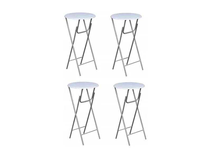 Table de bar 4 pcs avec dessus de table en MDF Blanc