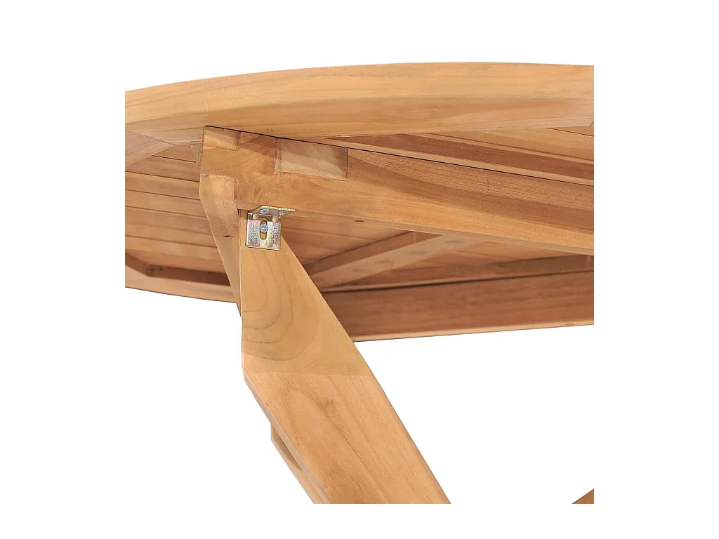 Garten-Esstisch Ø90x75 cm Massivholz Teak
