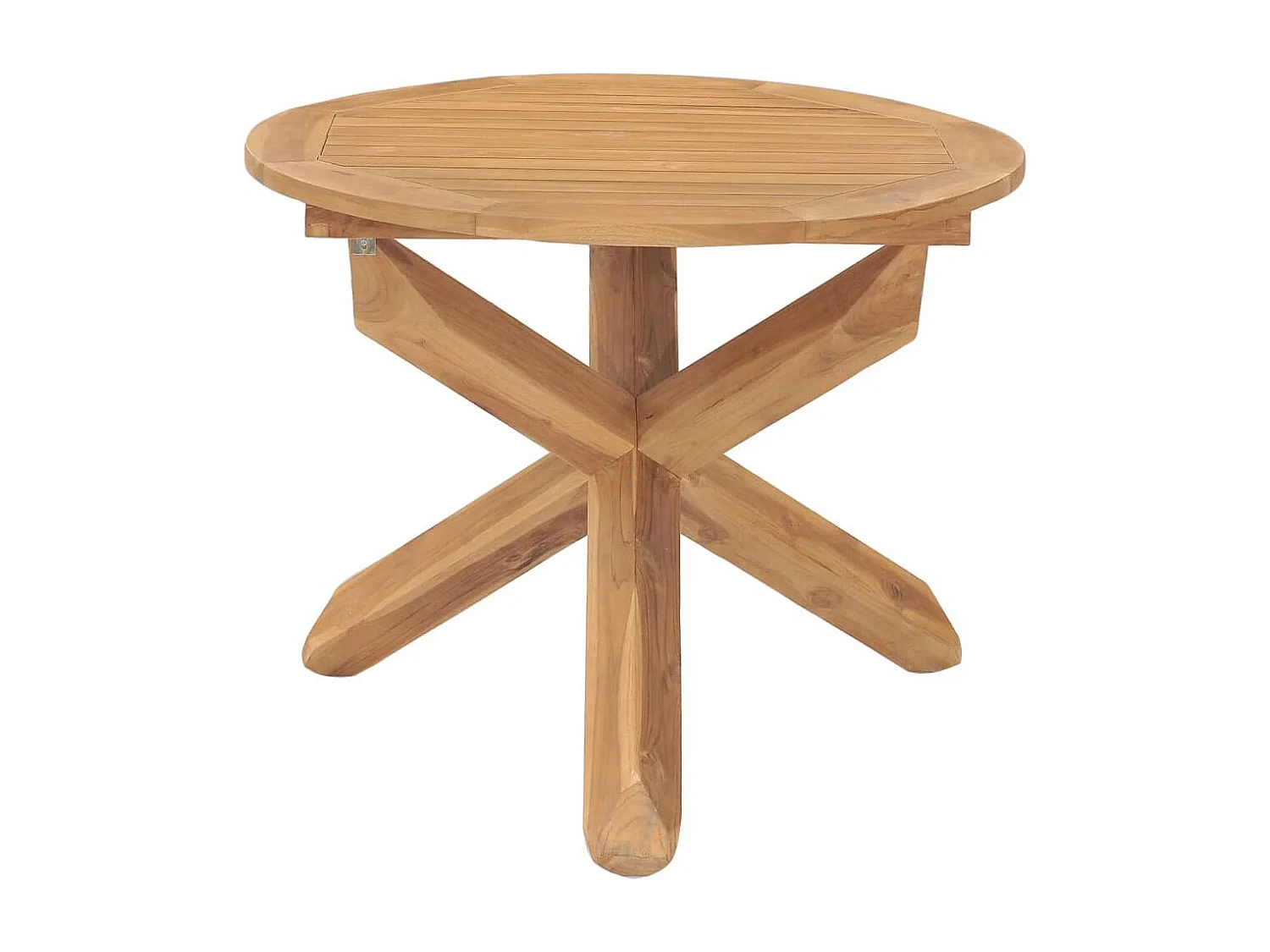 Garten-Esstisch Ø90x75 cm Massivholz Teak