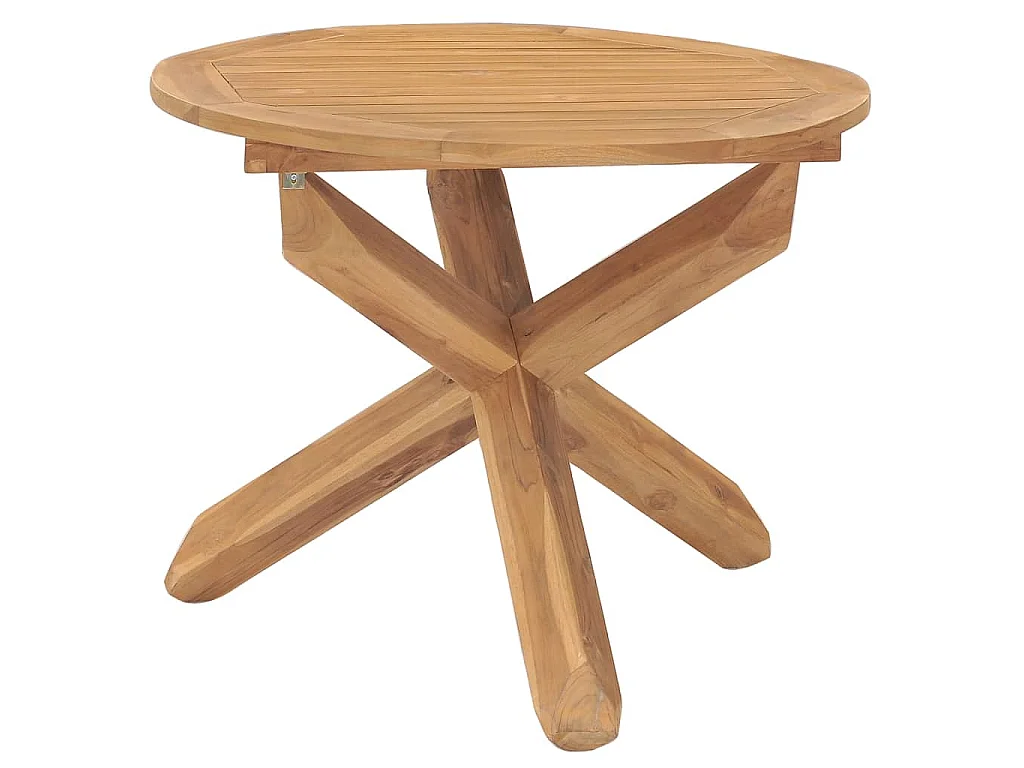 Table à dîner de jardin Ø90x75 cm Bois de teck massif