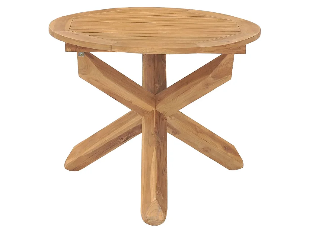 Table à dîner de jardin Ø90x75 cm Bois de teck massif