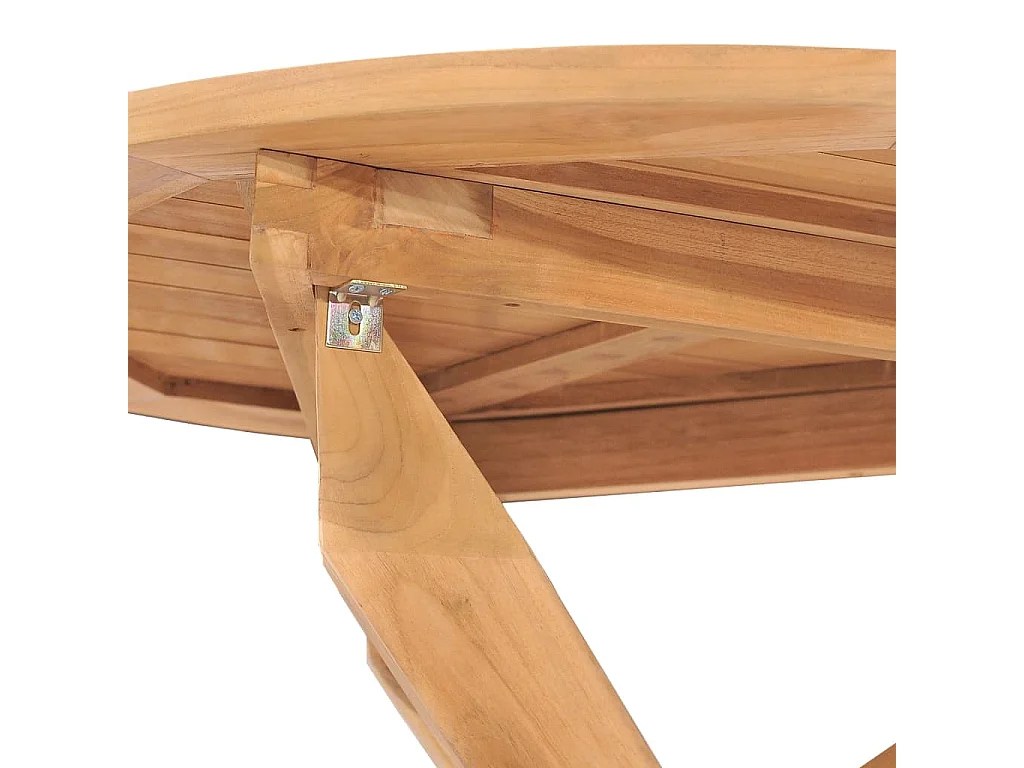 Table à dîner de jardin Ø90x75 cm Bois de teck massif