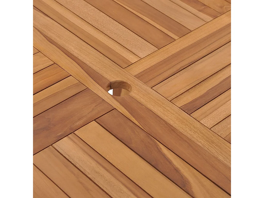 Garten-Esstisch 110x110x75 cm Massivholz Teak