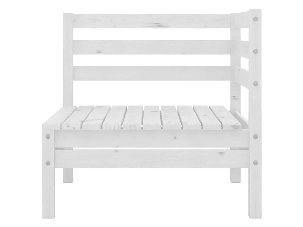 Canapé d'angle de jardin blanc bois de pin massif