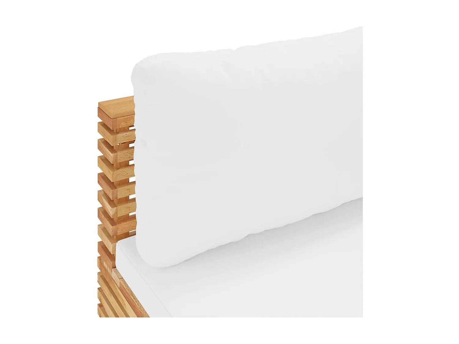 Canapé central de jardin et coussins crème Bois de teck massif