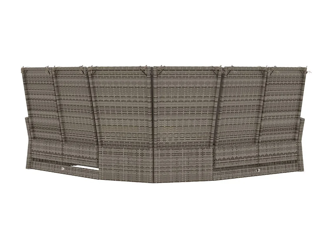 Canapé d'angle inclinable avec coussins gris résine tressée