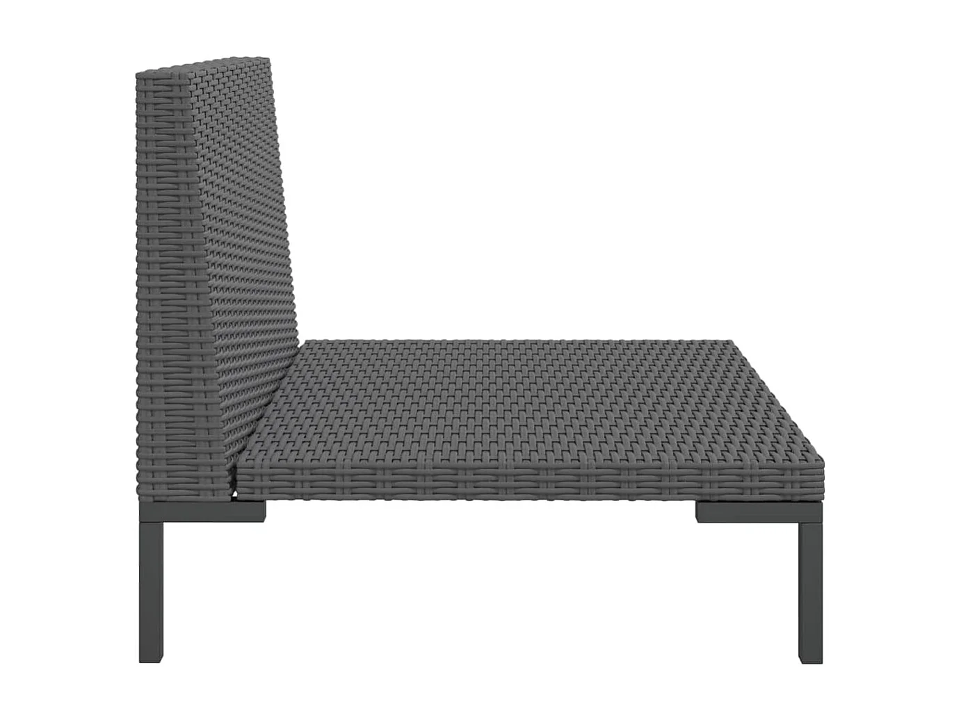 Gartensofas 2 Stk. mit Kissen Halbrundes Poly Rattan