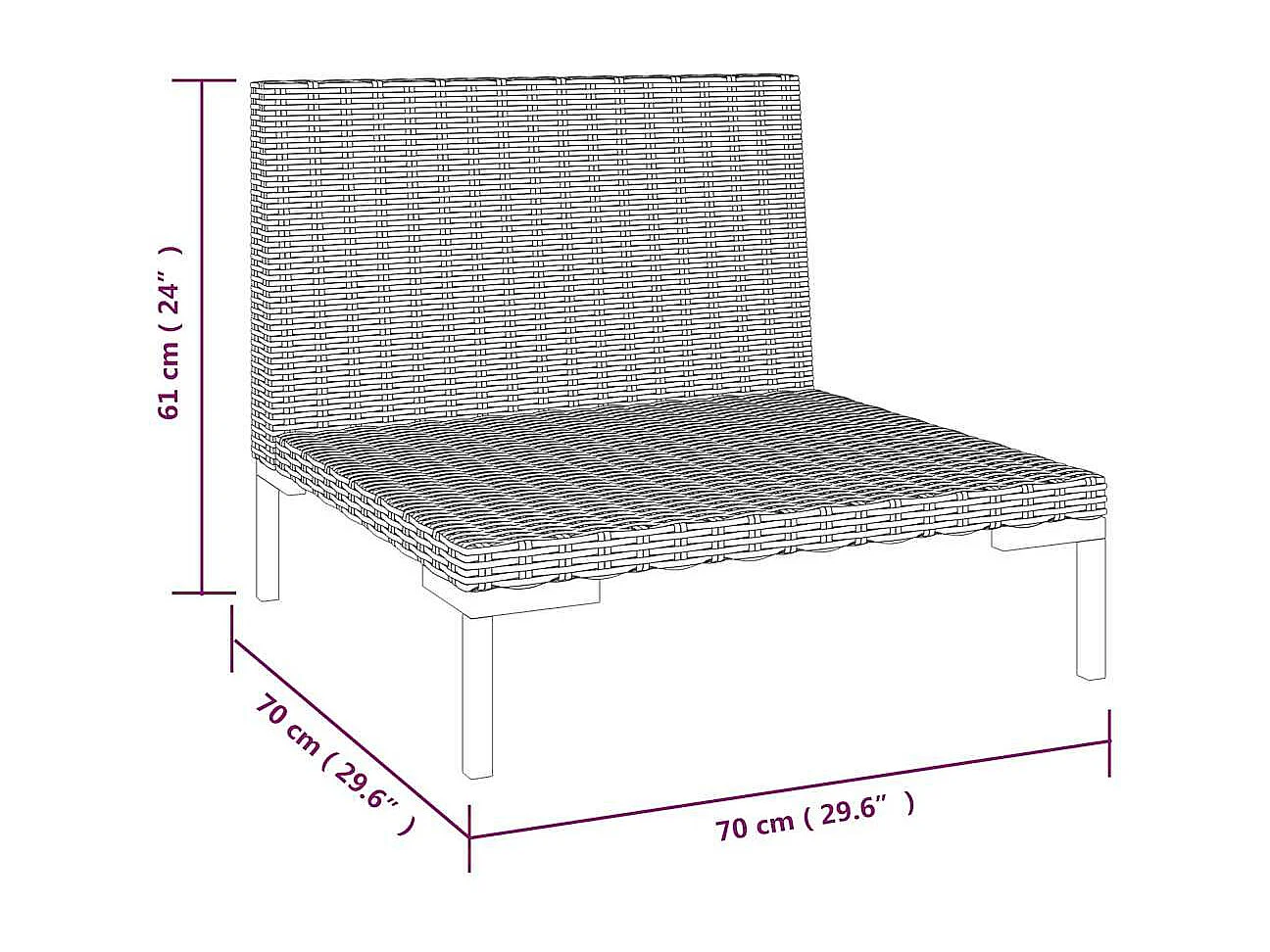Gartensofas 2 Stk. mit Kissen Halbrundes Poly Rattan