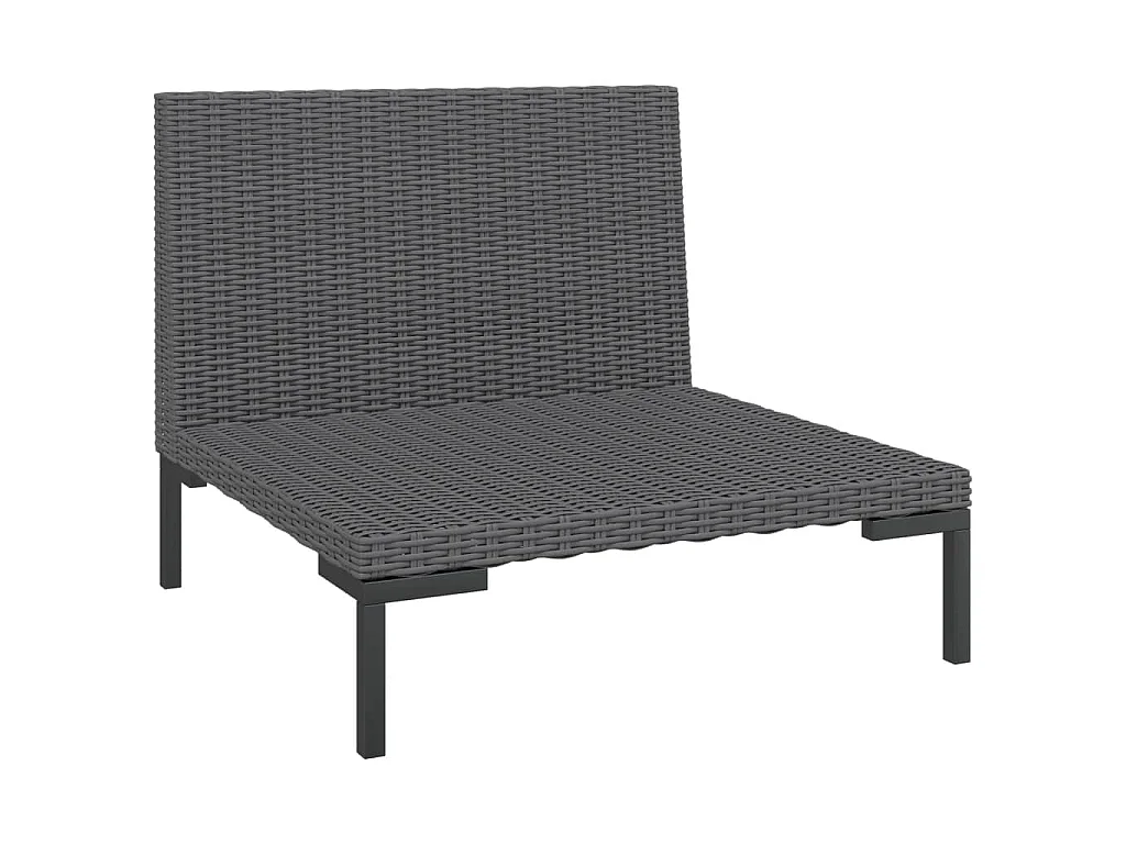 Gartensofas 2 Stk. mit Kissen Halbrundes Poly Rattan