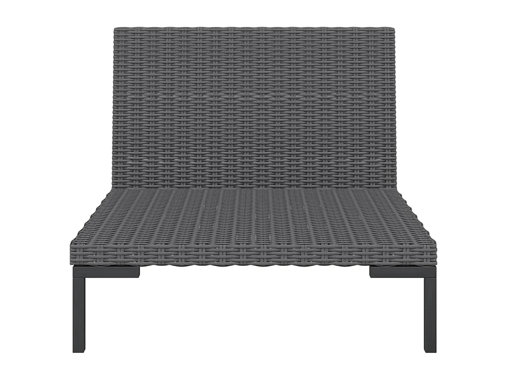 Gartensofas 2 Stk. mit Kissen Halbrundes Poly Rattan