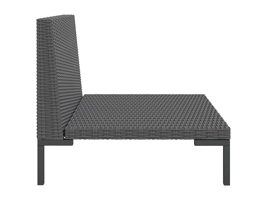 Gartensofas 2 Stk. mit Kissen Halbrundes Poly Rattan