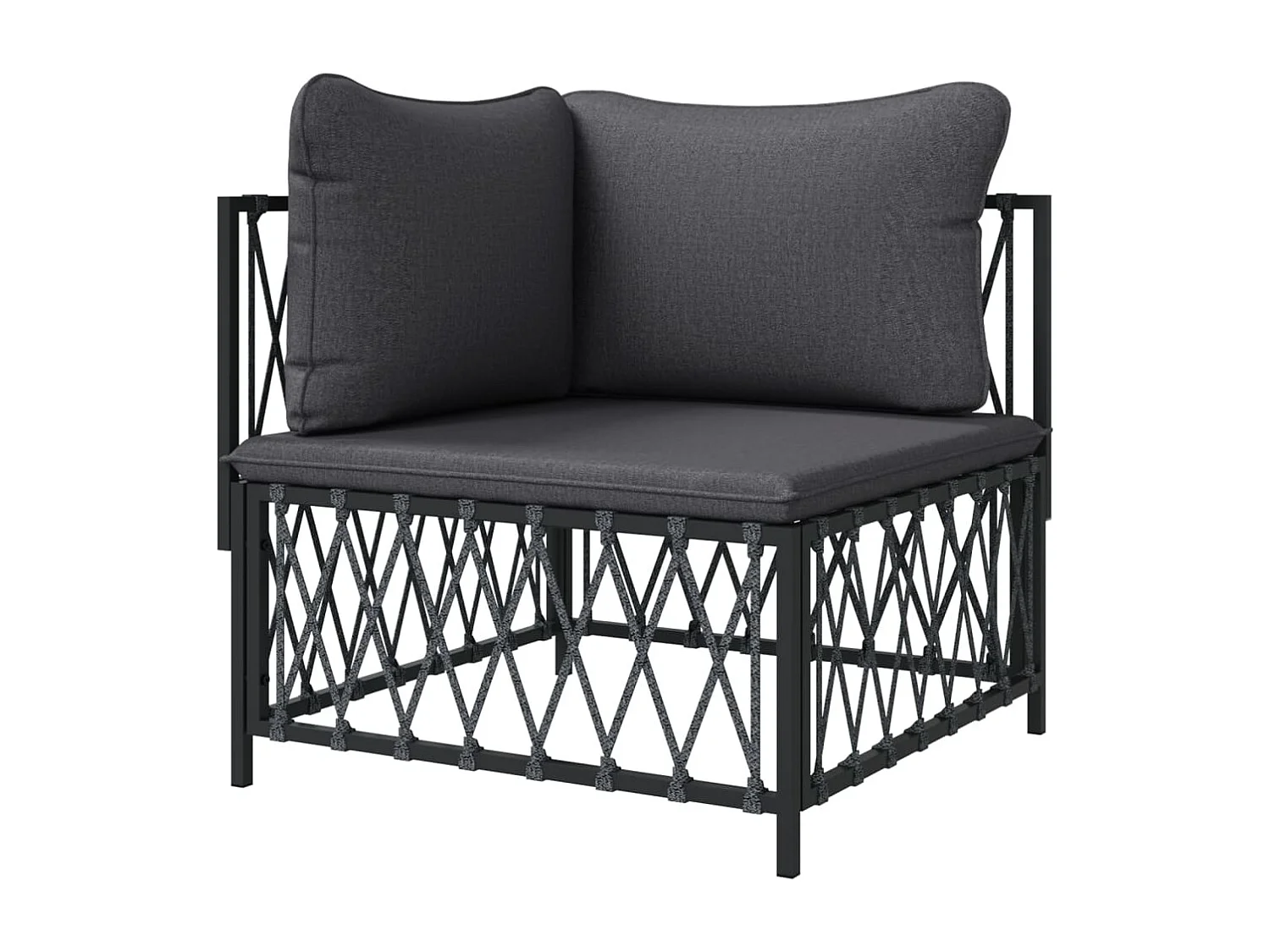 Garten-Ecksofa mit Kissen Anthrazit Gewebe