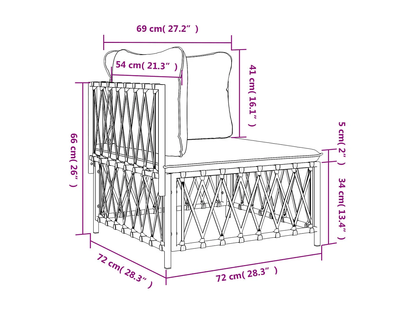 Canapé d'angle de jardin avec coussins anthracite tissu tissé