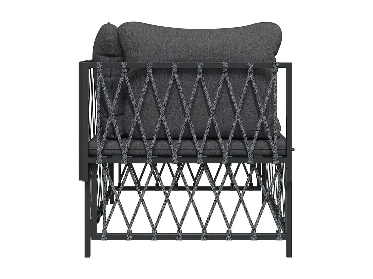 Canapé d'angle de jardin avec coussins anthracite tissu tissé