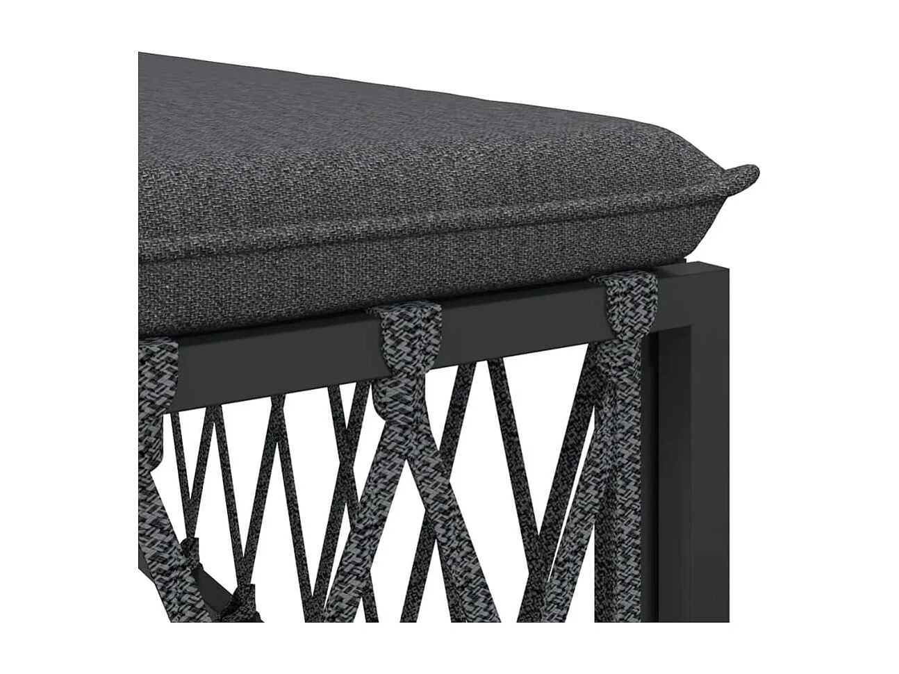 Canapé d'angle de jardin avec coussins anthracite tissu tissé