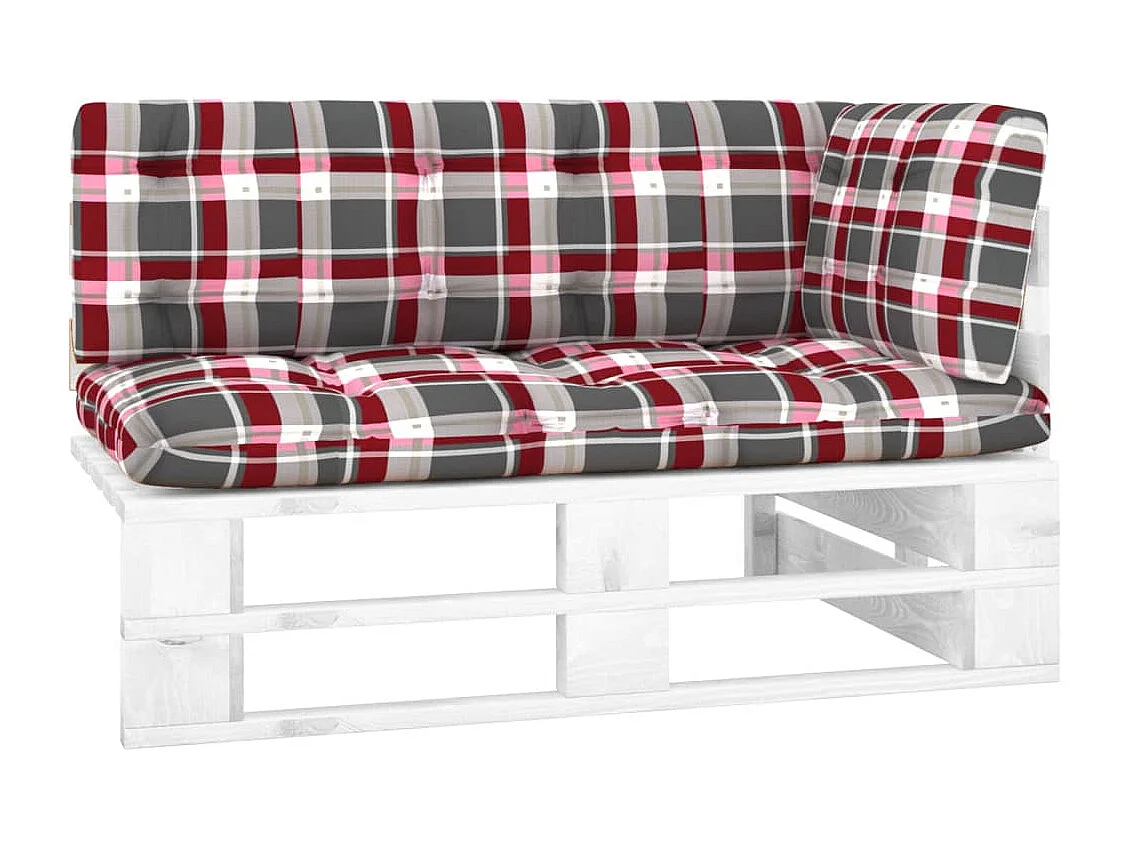 Canapé d'angle palette de jardin Bois de pin imprégné de blanc