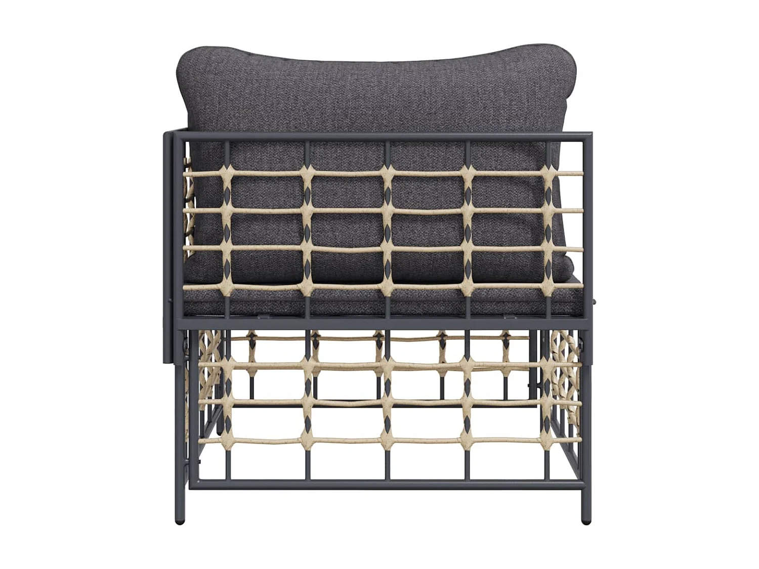 Divano Angolare da Giardino con Cuscini Polyrattan Grigio Scuro