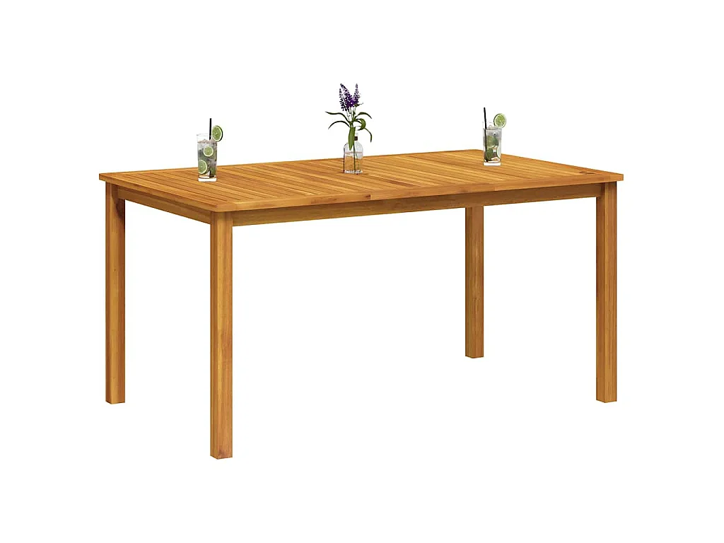 Mesa de jardín madera maciza de acacia 150x90x74 cm