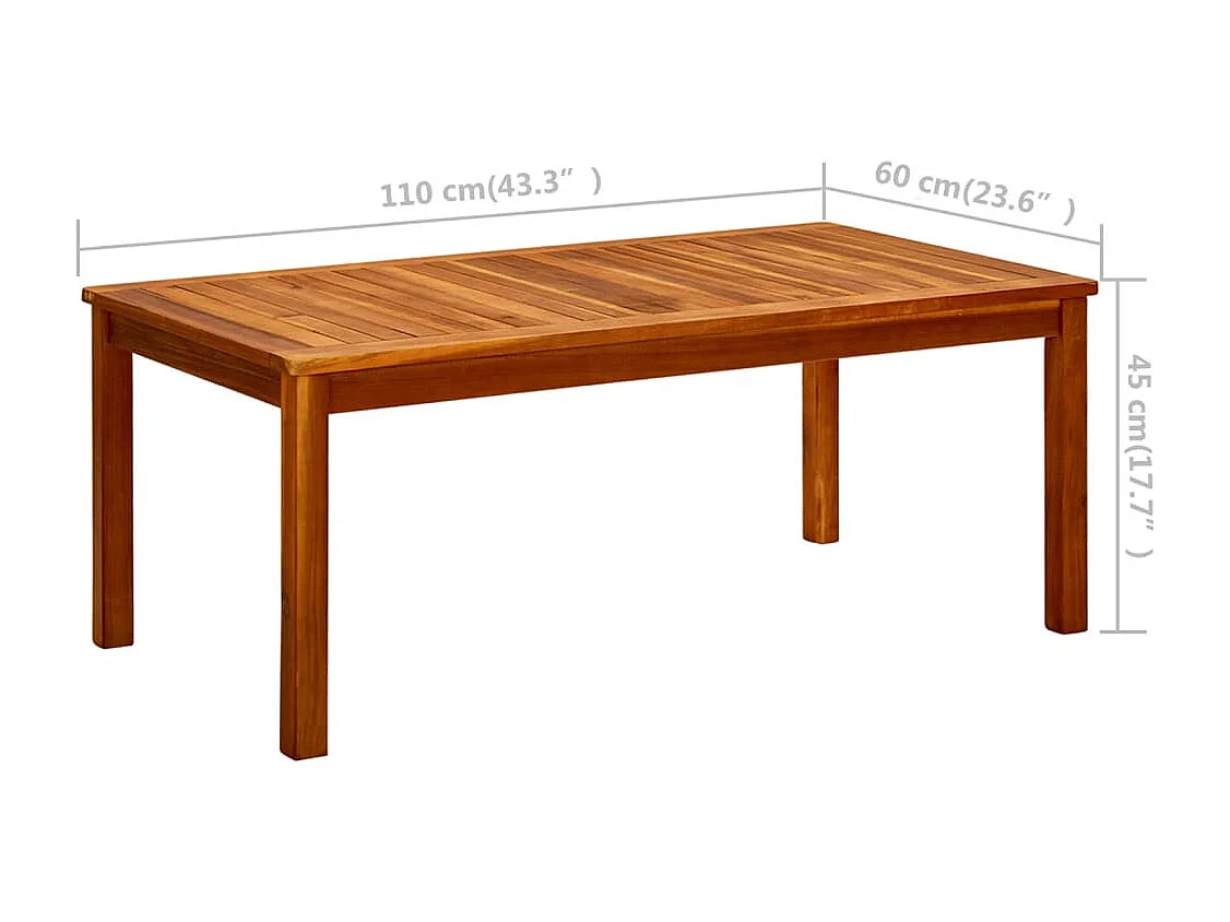 Tuintafel 110x60x45 cm massief acaciahout