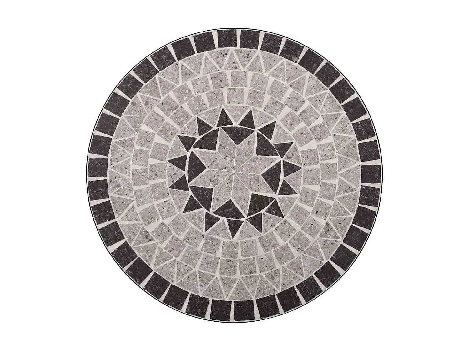 Table de bistro mosaïque Gris 60 cm Céramique