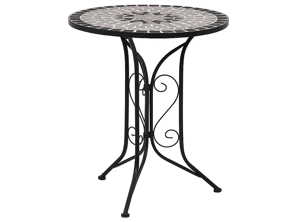 Mosaik-Bistrotisch Grau 60 cm Keramik