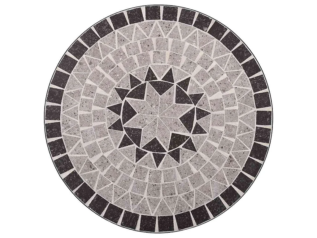 Mosaik-Bistrotisch Grau 60 cm Keramik