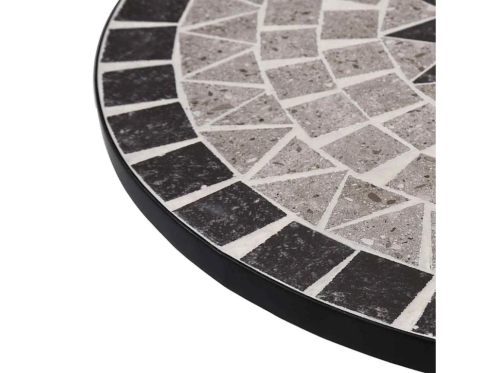 Mosaik-Bistrotisch Grau 60 cm Keramik