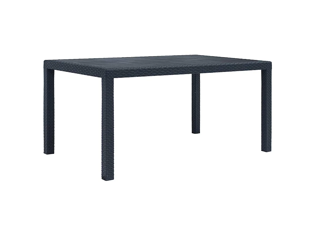 Gartentisch Anthrazit 150x90x72 cm Kunststoff Rattan-Optik