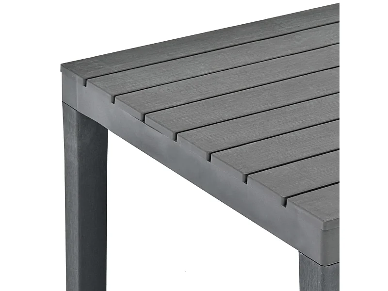 Mesa de jardín de plástico gris antracita 78x78x72 cm