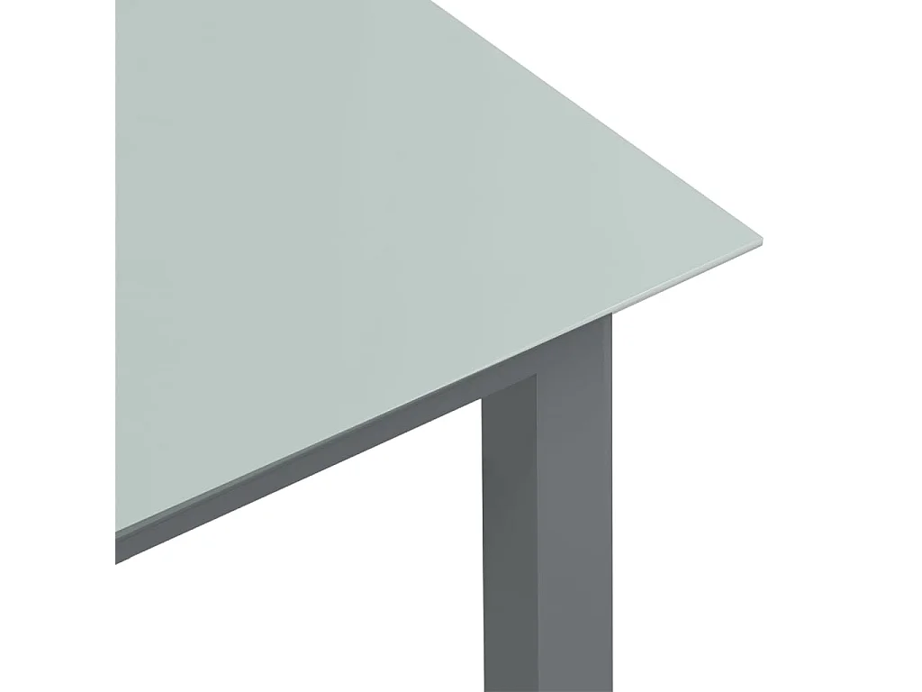 Gartentisch Hellgrau 190x90x74 cm Aluminium und Glas
