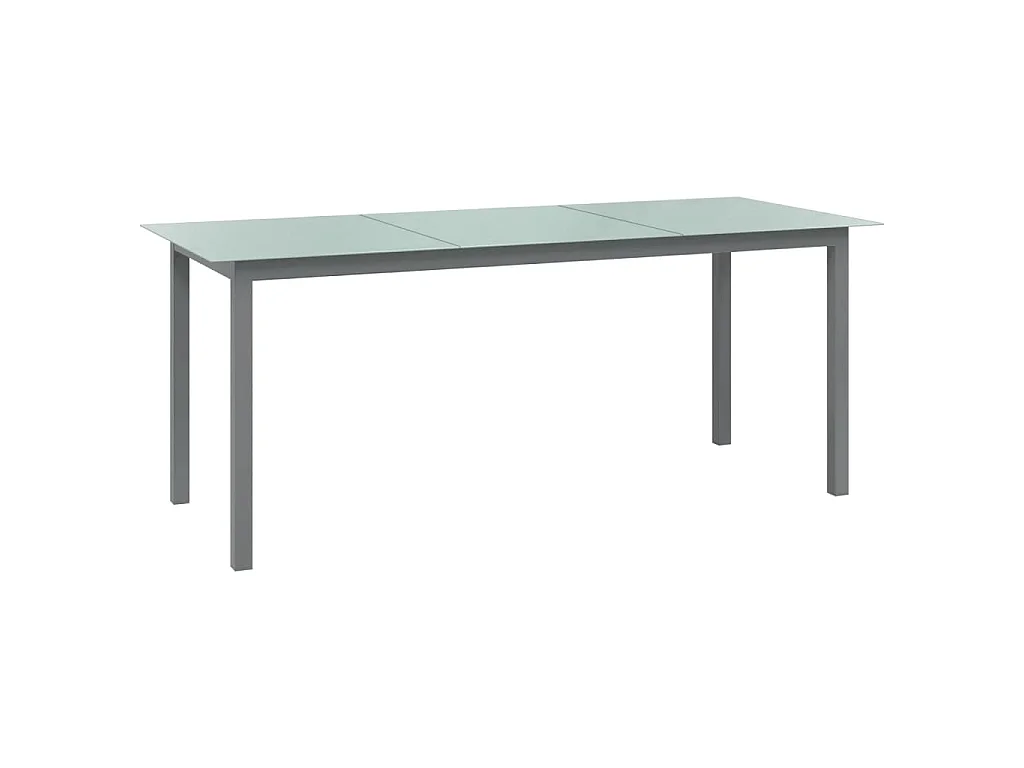 Gartentisch Hellgrau 190x90x74 cm Aluminium und Glas