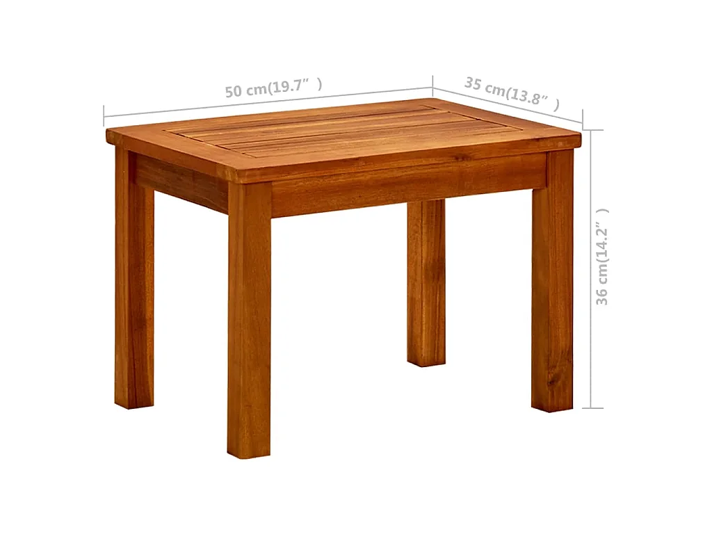 Table basse de jardin 50x35x36 cm Bois solide d'acacia