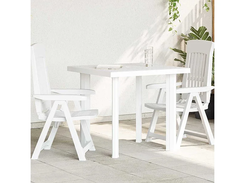 Table de jardin Blanc 80x75x72 cm Plastique