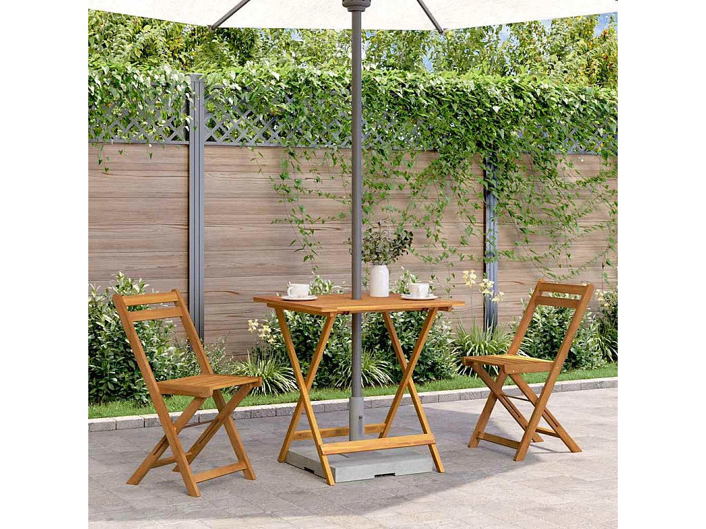 Tavolo da Giardino Pieghevole 70x70x75 cm in Massello d'Acacia