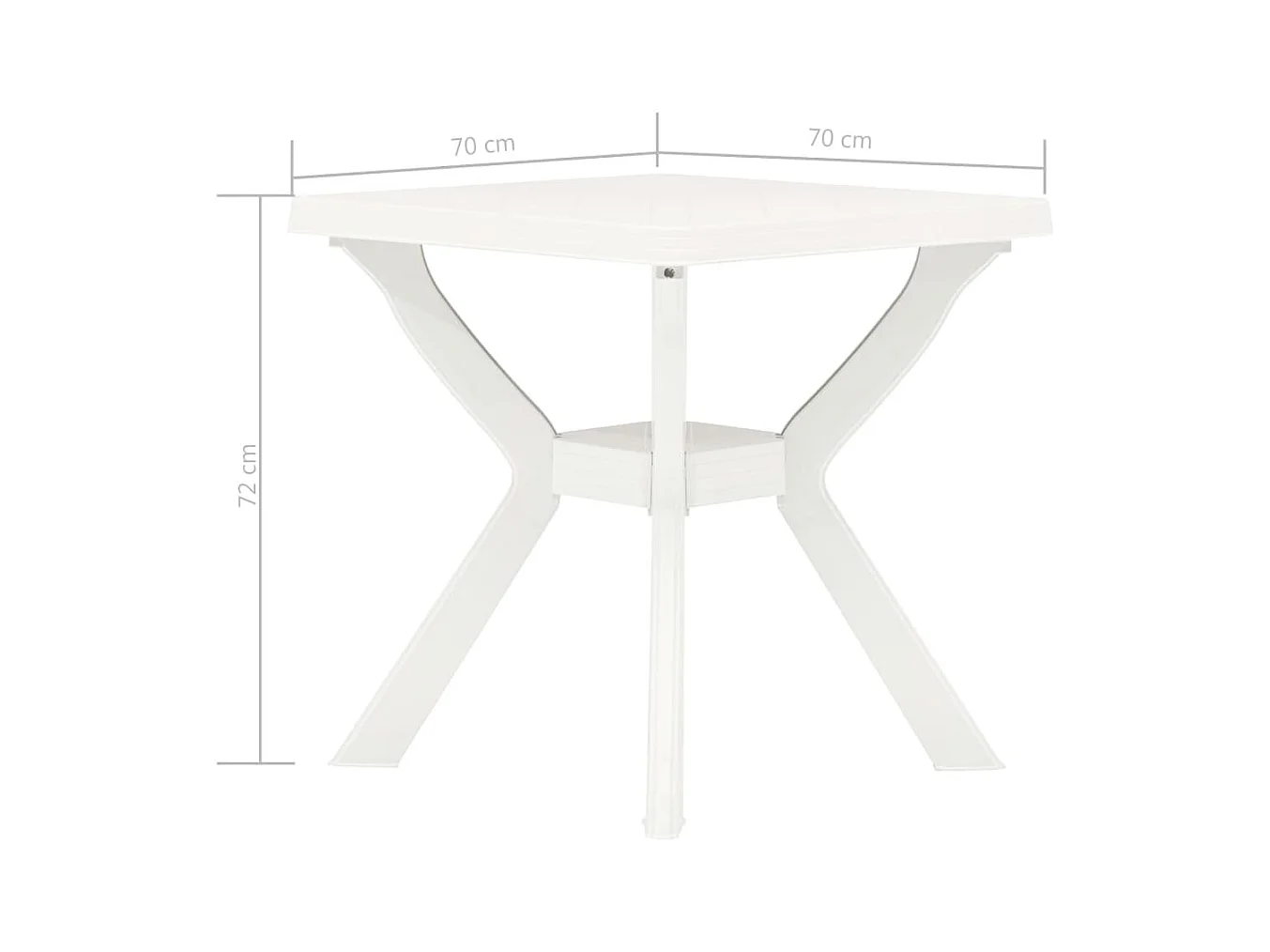 Bistrotisch Weiß 70x70x72 cm Kunststoff