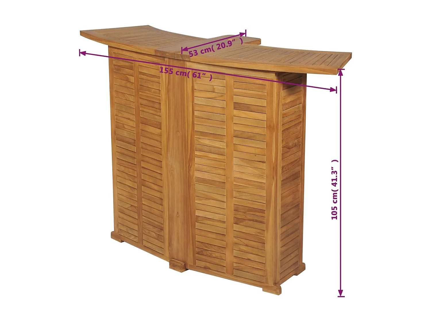 Table pliable de bar 155x53x105 cm Bois de teck solide