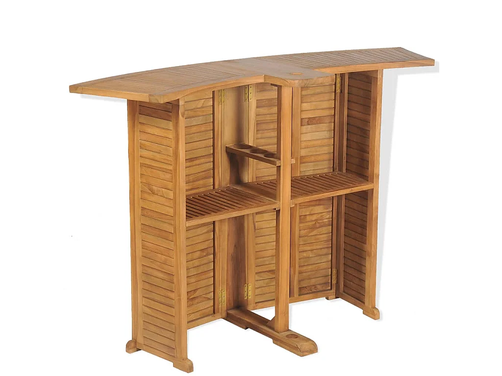 Klappbarer Bartisch 155x53x105 cm Teak Massiv