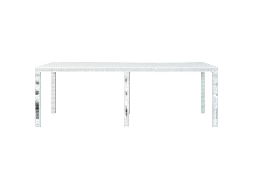 Table de jardin Blanc 220x90x72 cm Plastique Aspect de rotin