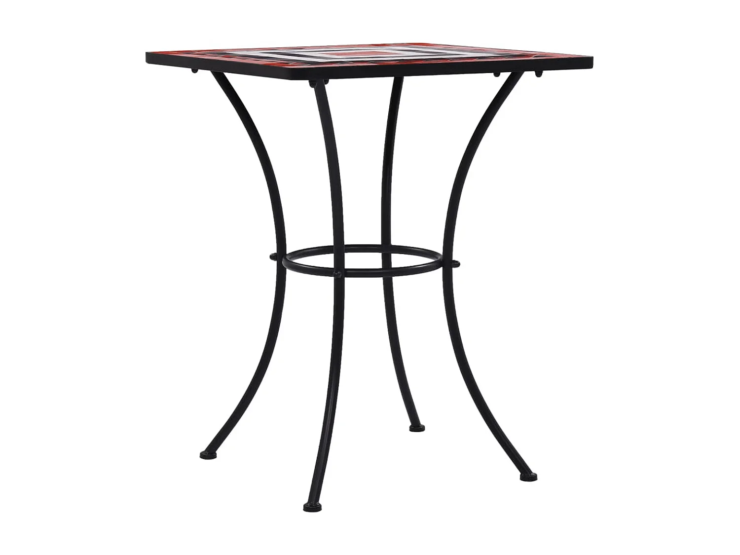 Bistrotafel mozaïek 60 cm keramiek terracottakleurig en wit