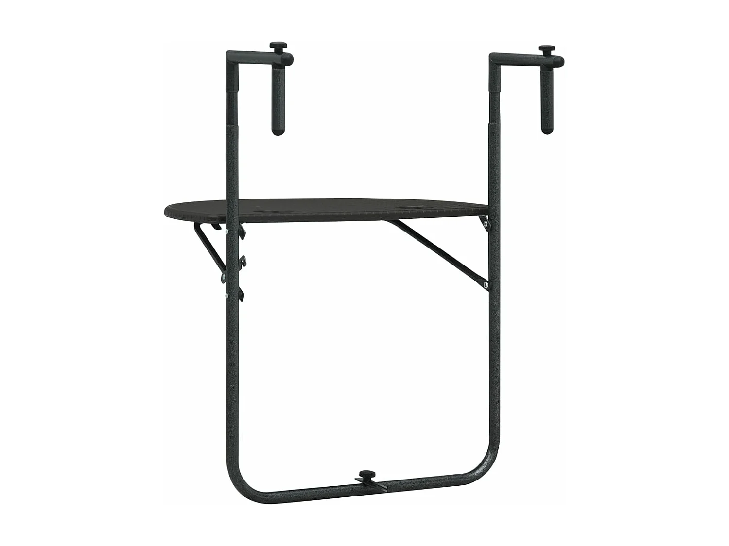 Mesa balcón colgante plástico aspecto ratán marrón 60x64x83,5cm