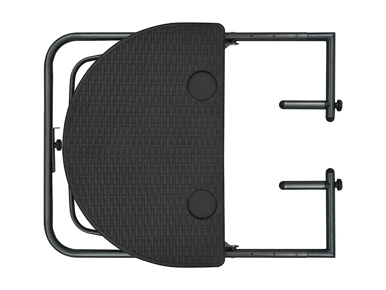 Mesa balcón colgante plástico aspecto ratán marrón 60x64x83,5cm