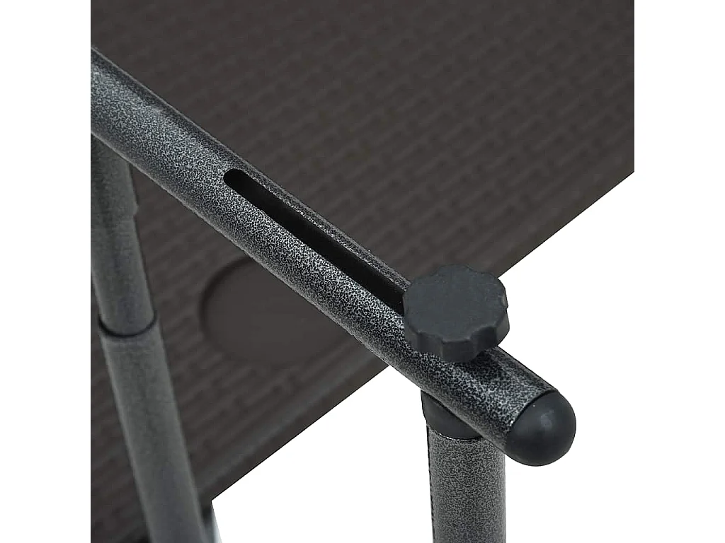 Mesa balcón colgante plástico aspecto ratán marrón 60x64x83,5cm