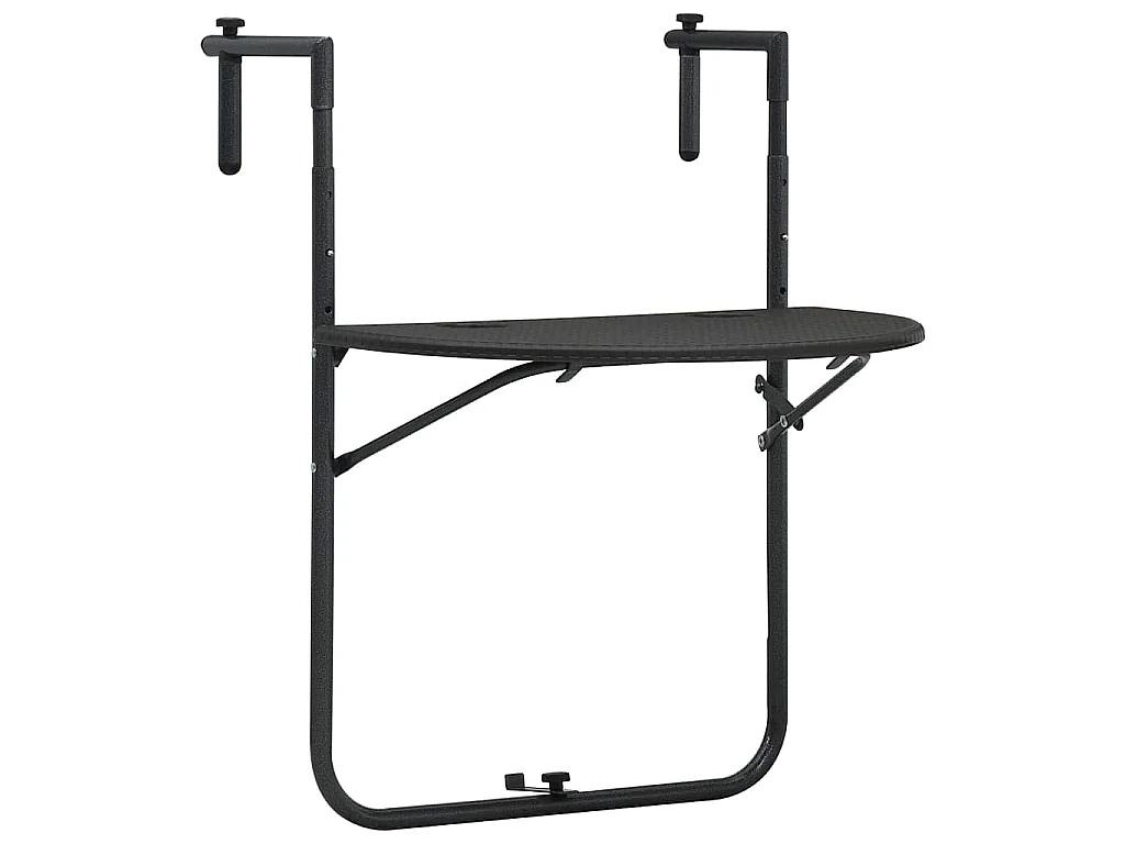 Tavolo da Balcone Pensile Marrone 60x64x83,5cm Plastica Rattan