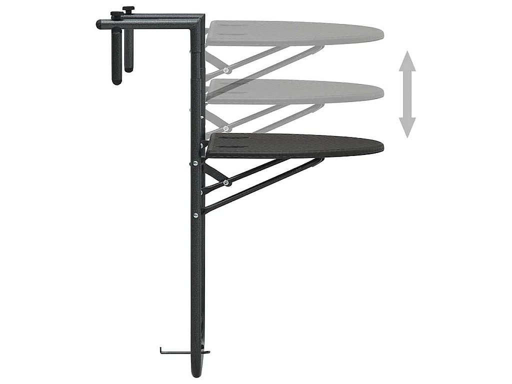 Tavolo da Balcone Pensile Marrone 60x64x83,5cm Plastica Rattan