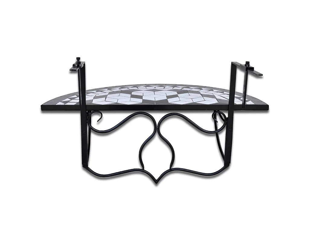 Table suspendue de balcon Noir et blanc Mosaïque