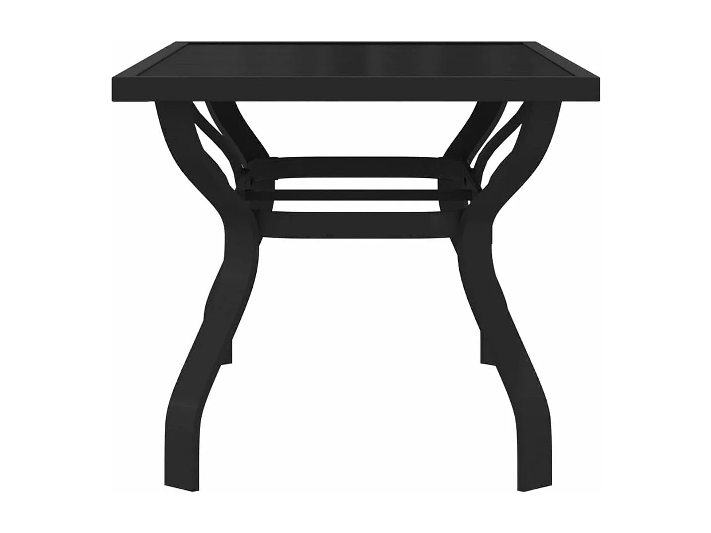 Gartentisch Schwarz 140x70x70 cm Stahl und Glas